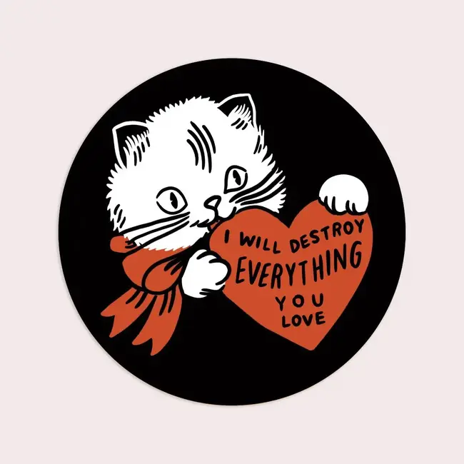 Stay Home Club Destroy (Cat) Sticker | Waterproof Vinyl Sticker - Stay Home Club