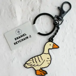 Stay Home Club Fowl Keychain | Enamel Goose Keychain - Stay Home Club