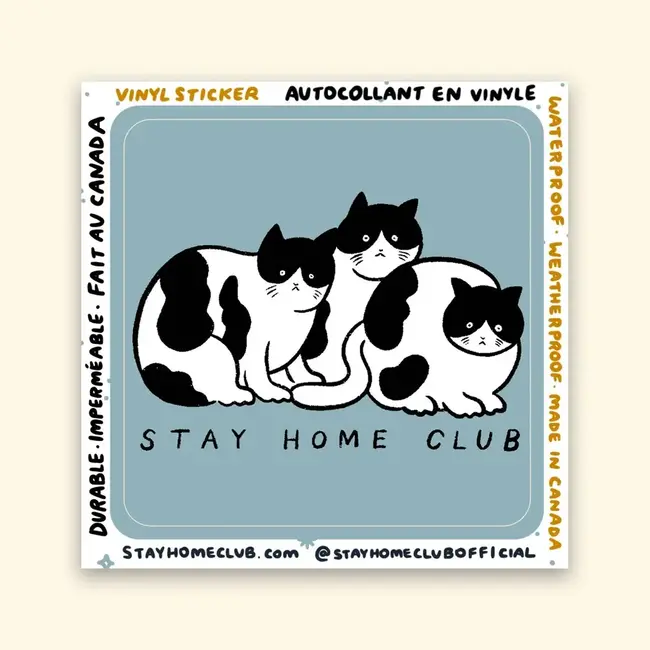 Stay Home Club Tuxedo Cats Sticker | Waterproof Vinyl Sticker by Stay Home Club