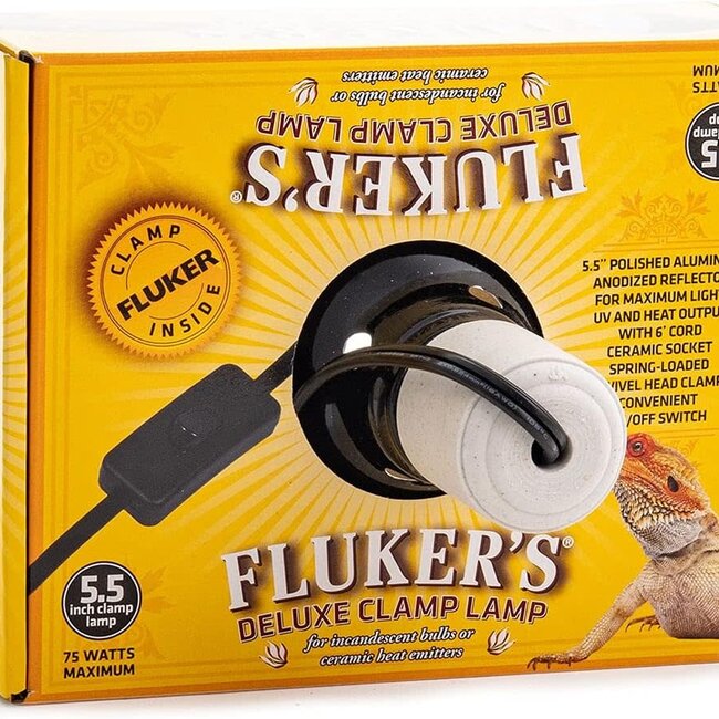 Flukers Fluker's Clamp Lamp with Switch 5.5" 75W
