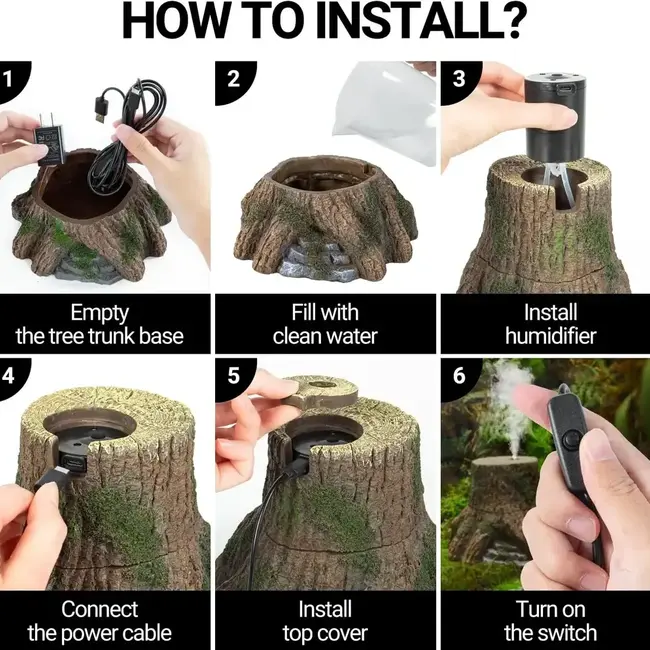 ReptiZoo ReptiZoo Reptile Tree Trunk Humidifier 1L