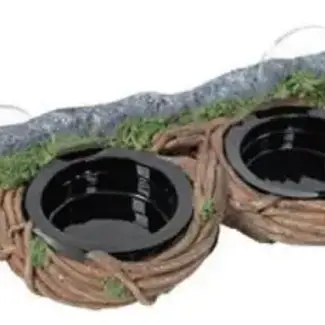 ReptiZoo Vine Ledge Double Cup Feeder (Suction Cup)