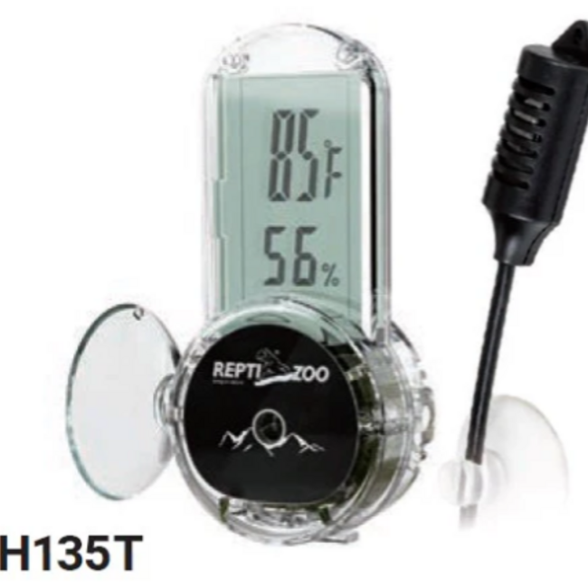ReptiZoo 4 Side Mounting Thermo-Hygrometer Digtal WITH Probe 3 ft