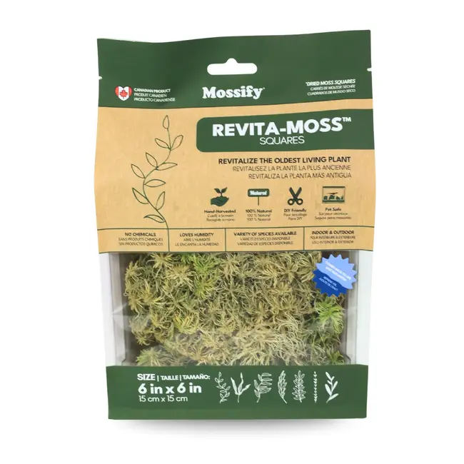 Mossify Natural Canadian Sphagnum Moss - Live Moss / Dormant Moss - Revita-Moss™