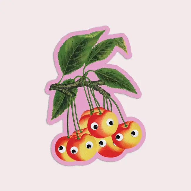 Googly Cherries Vinyl Sticker by Stay Home Club