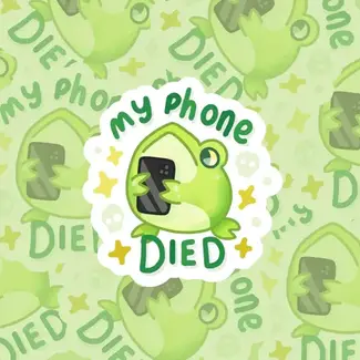 Phone Died 3" Glossy Die-Cut Vinyl Sticker