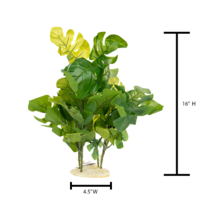 Aquaglobe Silk Plant with Base Monstera XL 16"
