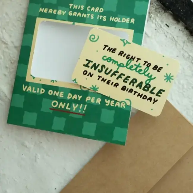 Insufferable Birthday - Punch-Out Novelty Card by Stay Home Club