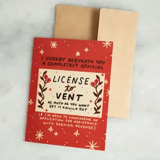 License To Vent - Punch-Out Novelty Card by Stay Home Club
