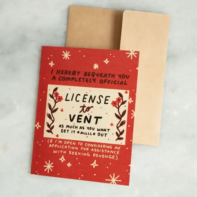 License To Vent - Punch-Out Novelty Card by Stay Home Club