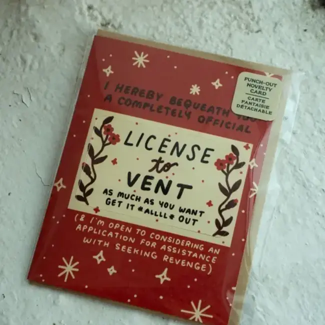 License To Vent - Punch-Out Novelty Card by Stay Home Club