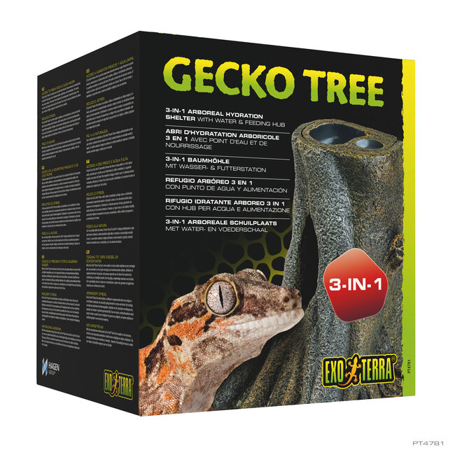 Exo Terra Gecko Tree Arboreal Hydration Shelter with Water & Feeding Hub 3 in 1
