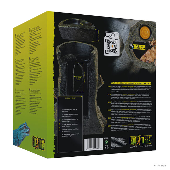 Exo Terra Gecko Tree Arboreal Hydration Shelter with Water & Feeding Hub 3 in 1