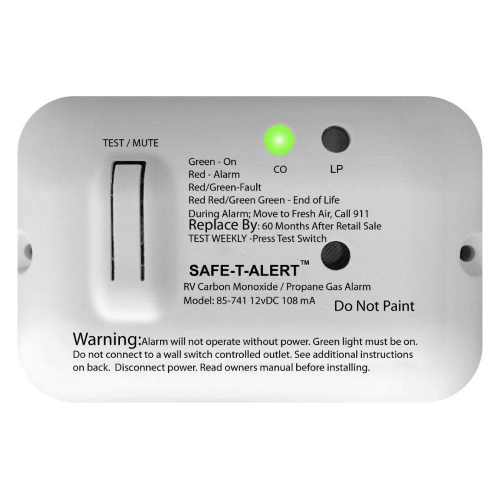 Safe T Alert SAFE T Alert Dual Carbon Monoxide & Propane Gas Alarm  White