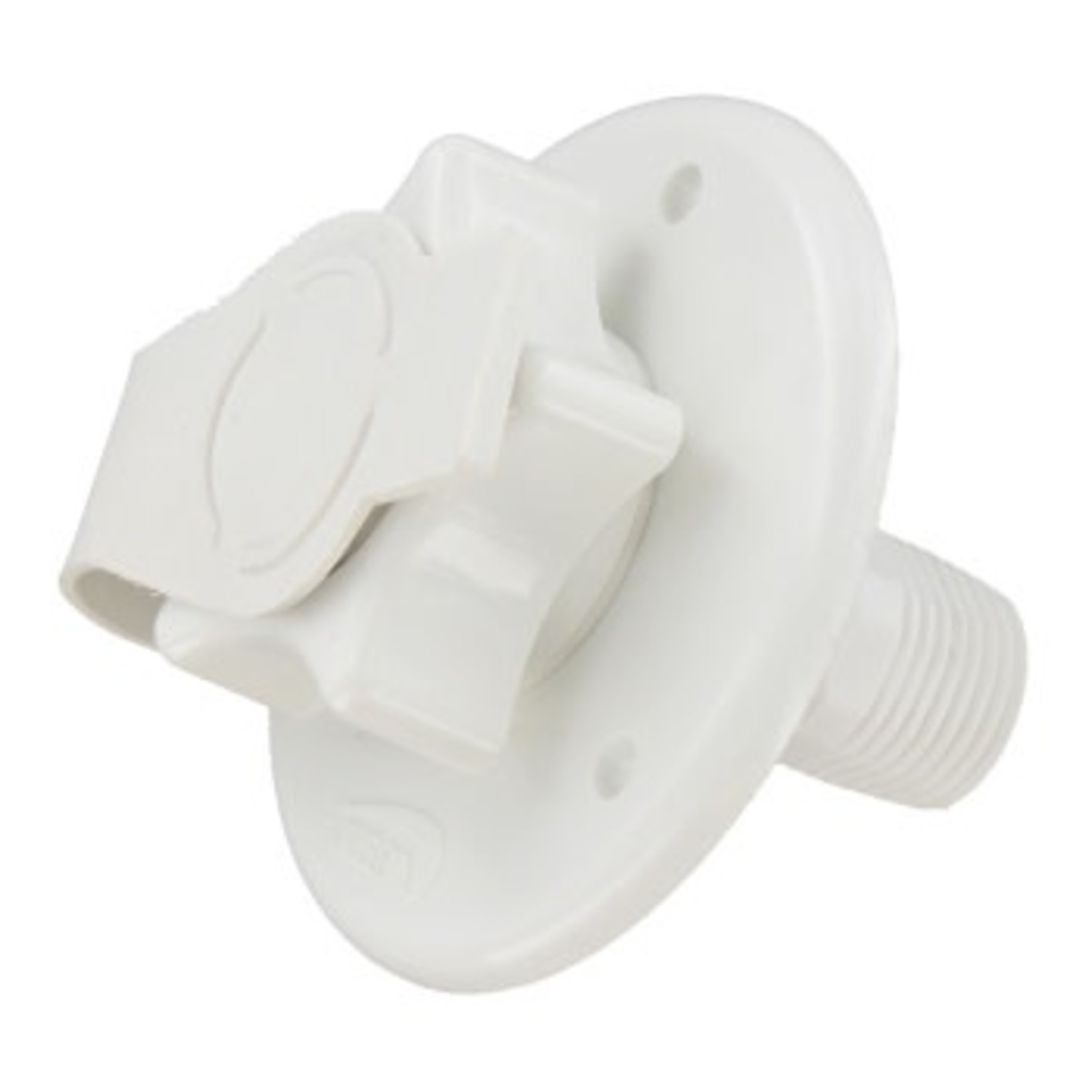 Valterra Products, Inc. Water Inlet, 2-3/4" Plastic Flange, MPT, White, Bulk