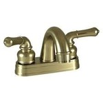 American Brass 4" 2-Handle Lavatory w/ Solid Saber Handles, Brushed Nickle Finish