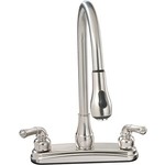American Brass Faucet-8" Plastic Kitchen Pull-Down W/ Teapot Hdls Nickel