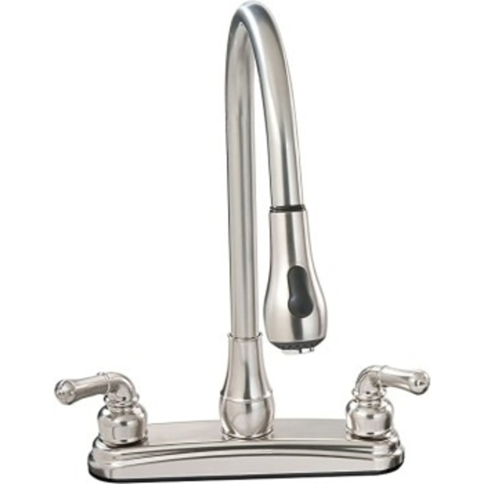 American Brass Faucet-8" Plastic Kitchen Pull-Down W/ Teapot Hdls Nickel