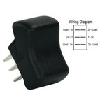 J. R. Products DPDT On/On Switch, Black, PKG.