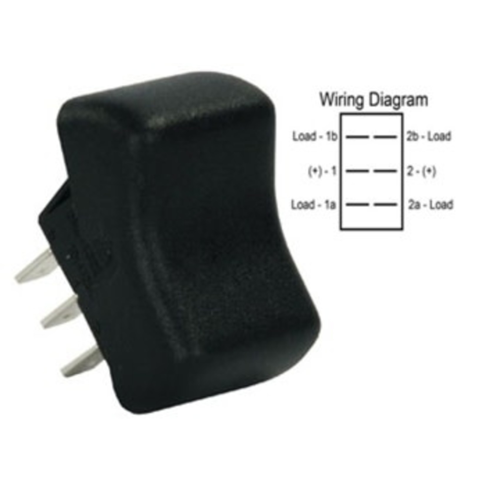 J. R. Products DPDT On/On Switch, Black, PKG.