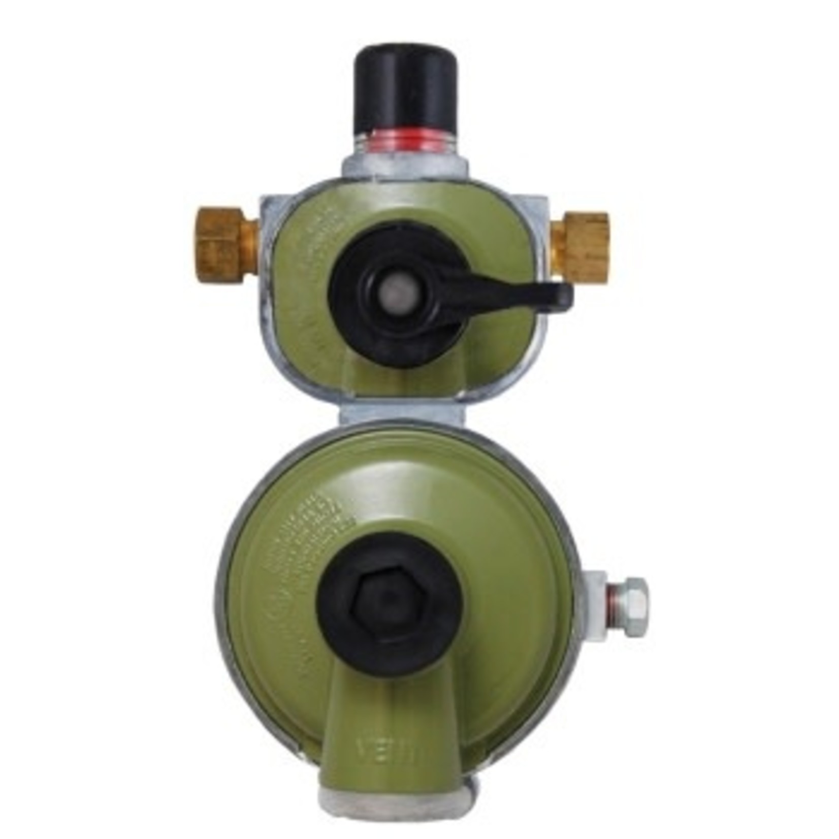 Marshall Excelsior Propane Regulator; Excela-Flo; 1/4 Inch Female Inverter Flare x 3/8 Inch FNPT; Two Stage; 350000 BTU
