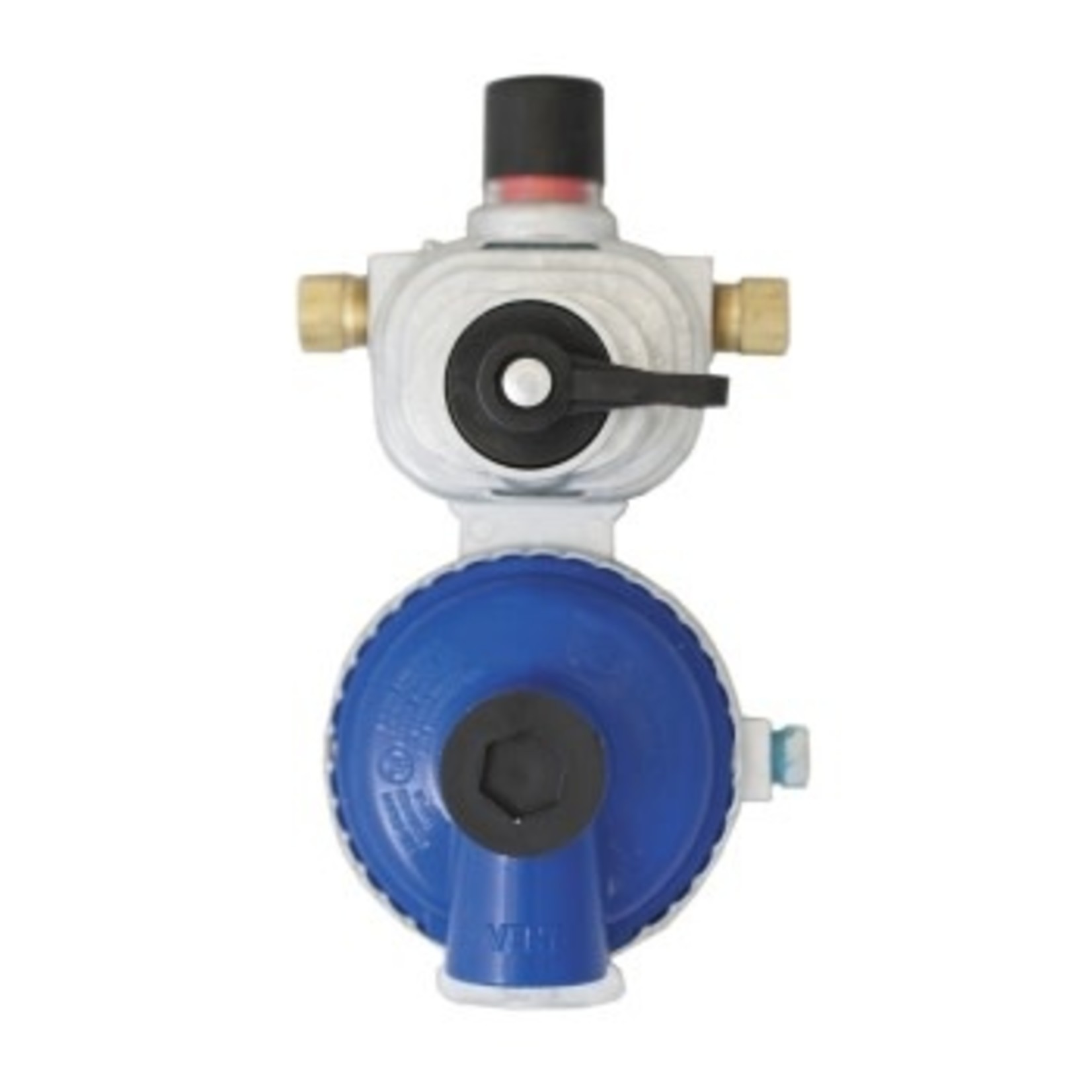 Marshall Excelsior Propane Regulator; Excela-Flo; 1/4 Inch Female Inverter Flare x 3/8 Inch FNPT; Two Stage; 175000 BTU