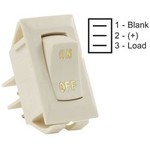JR Products Labeled 12V On/Off Switch, Ivory