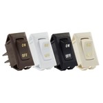 JR Products Labeled 12V On/Off Switch, White