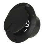 JR Products Deluxe Round Electric Cable Hatch w/Back,Black