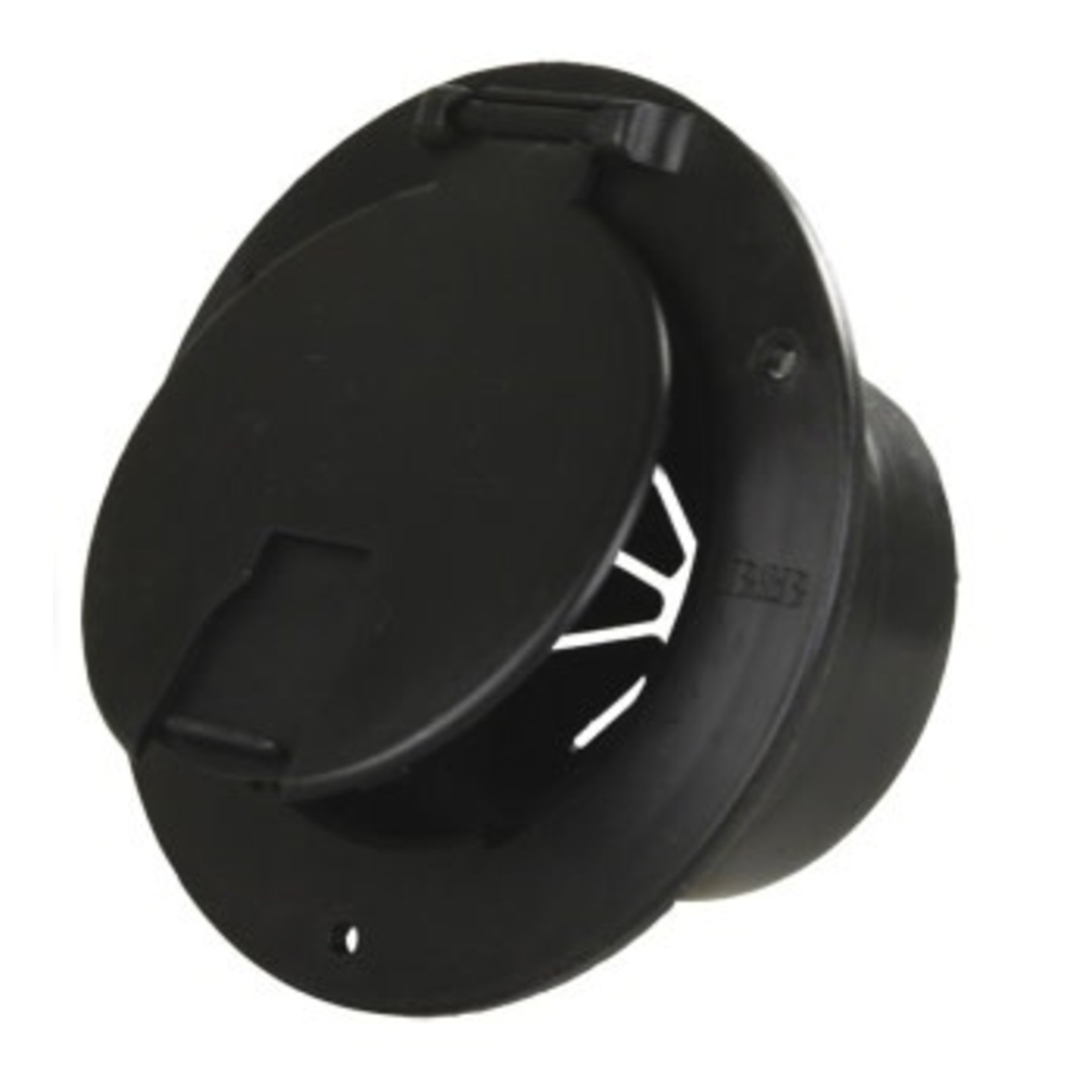 JR Products Deluxe Round Electric Cable Hatch w/Back,Black