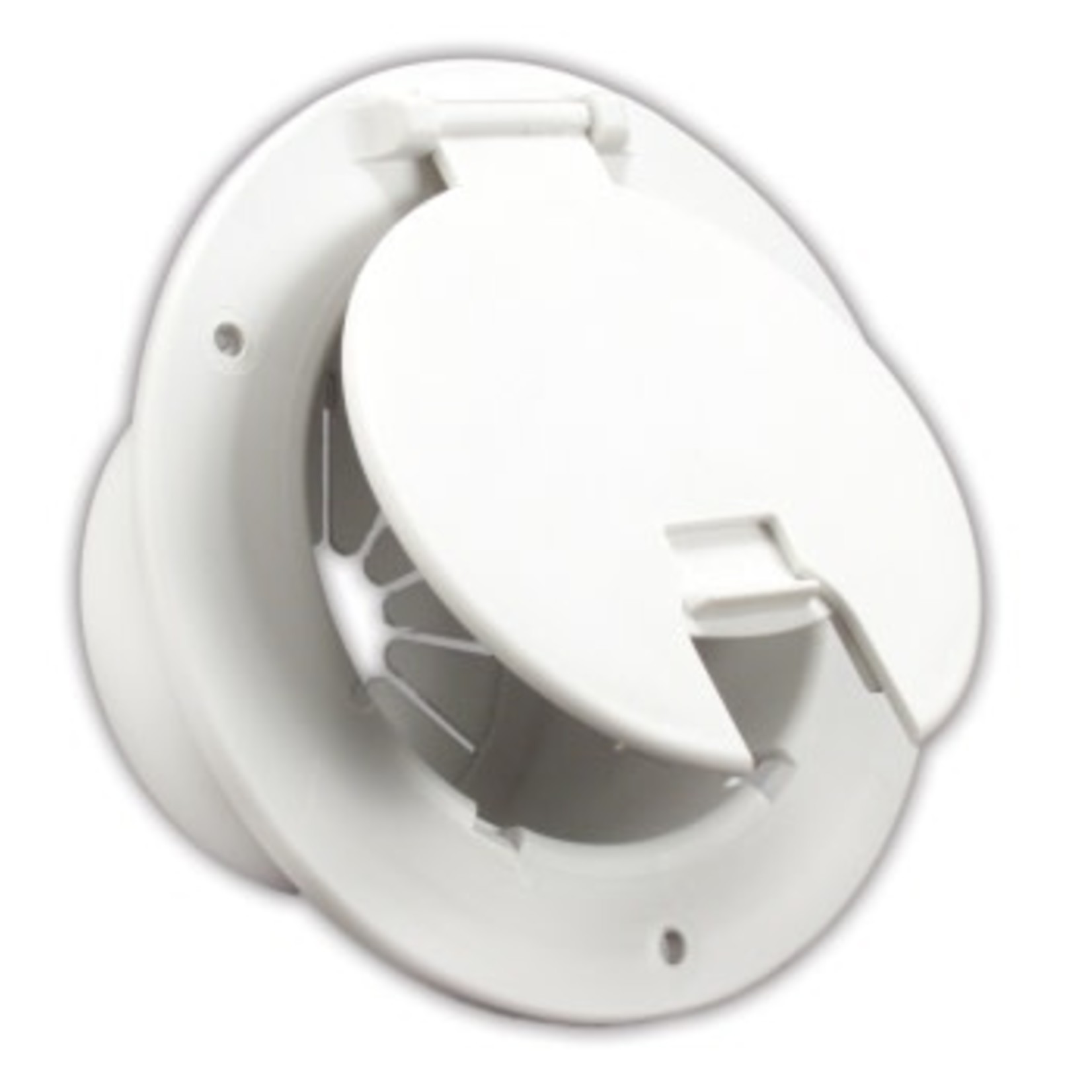 JR Products DLX Round Electric Cable Hatch; white