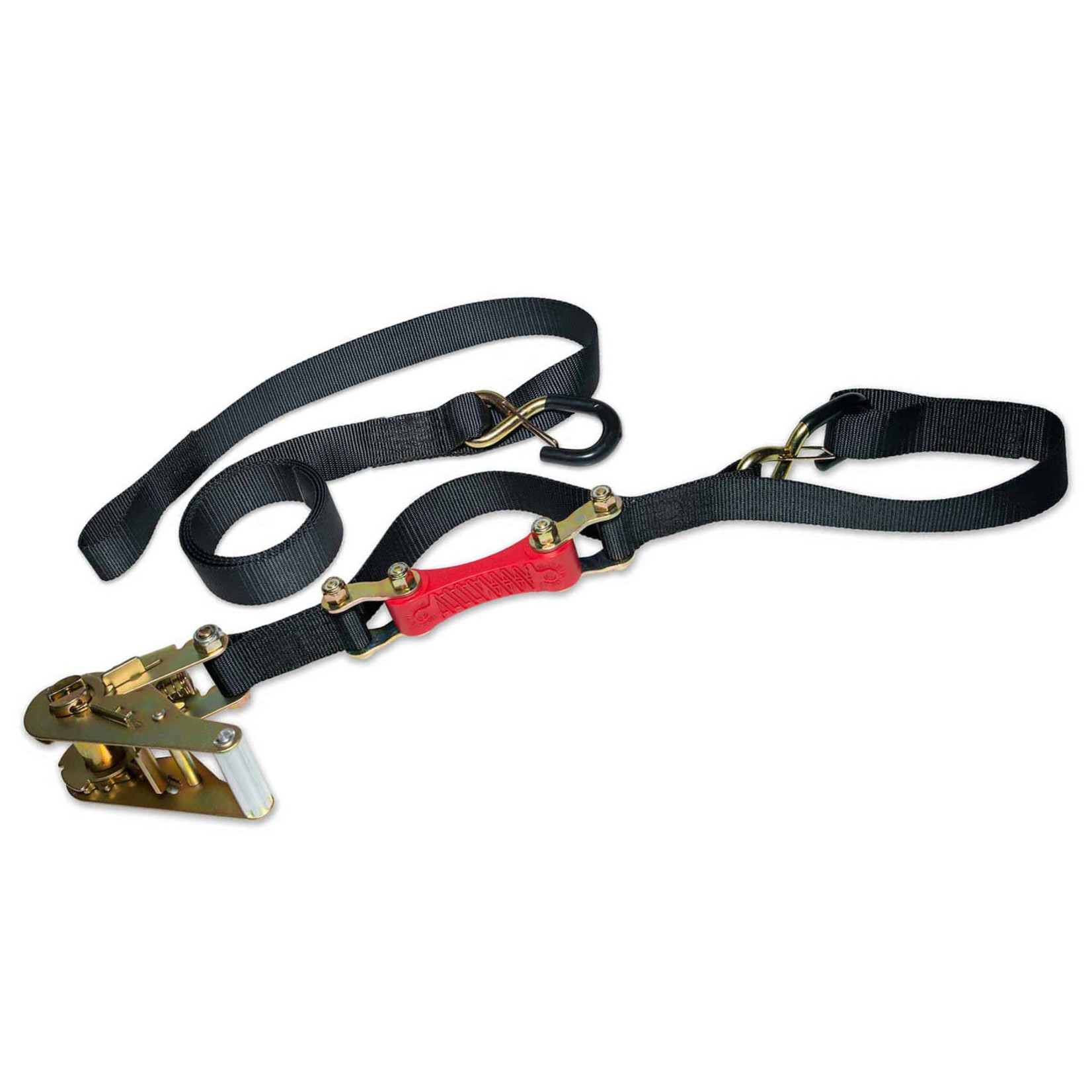 Adjust-a-Strap 9' x 2" Black, ShockStrap with Military Grade Ratchet