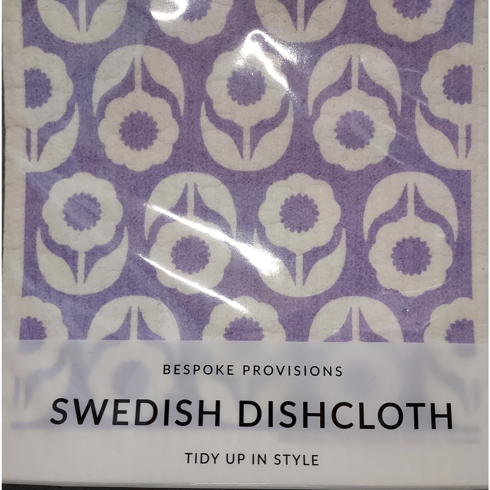 Bespoke Provisions Flowers on Lavender; Swedish Dishcloth