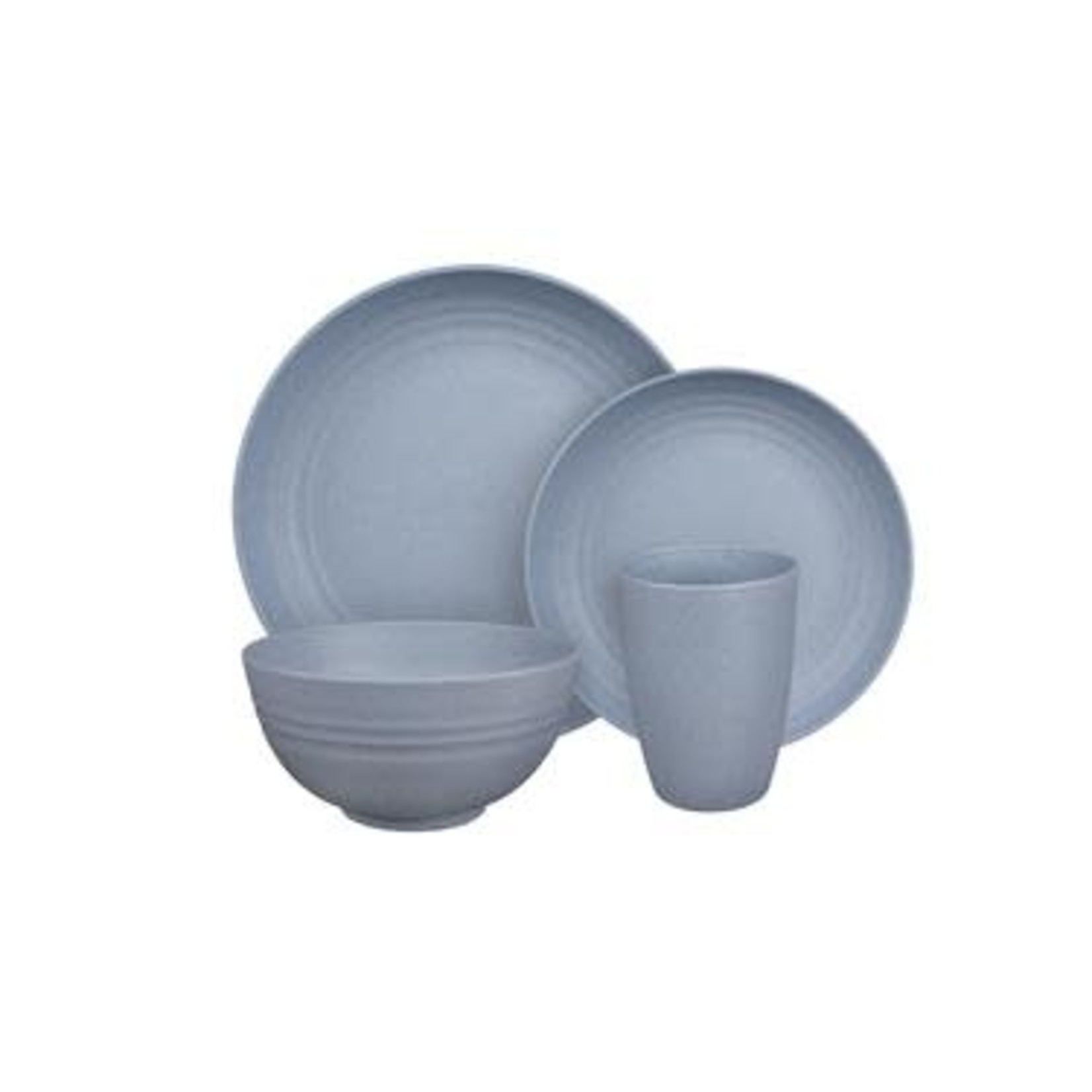 Camp Casual 8- Piece Microwave Safe Dish Set-Boho Blue