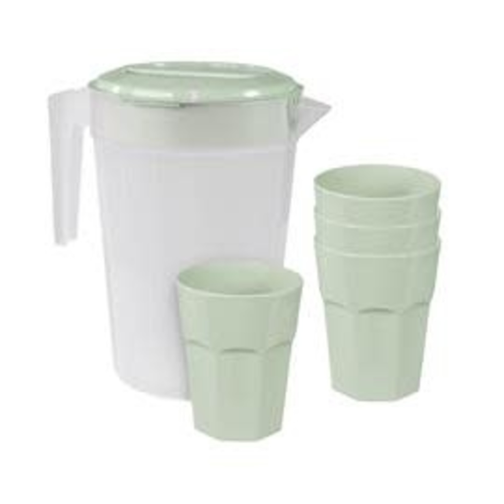 Camp Casual Pitcher and 4 Tumbler set; Mountain Sage