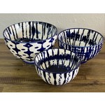 Indigo Tie-Dye Bowls, Set of 3