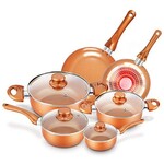 10 pcs non stick copper cookware set