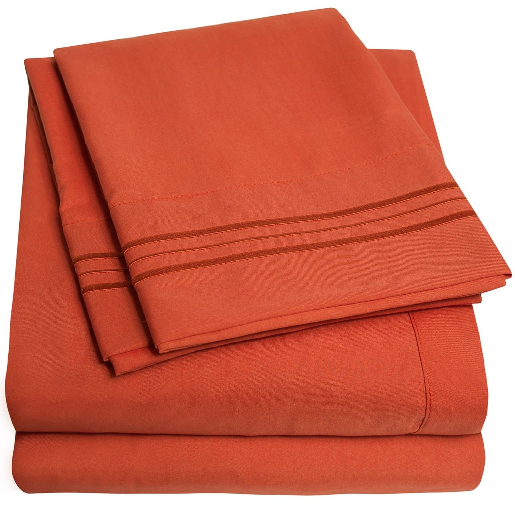 Sweet Home Sweet Home 1800 Thread Count Cal King 4 Piece Sheet Set, Orange