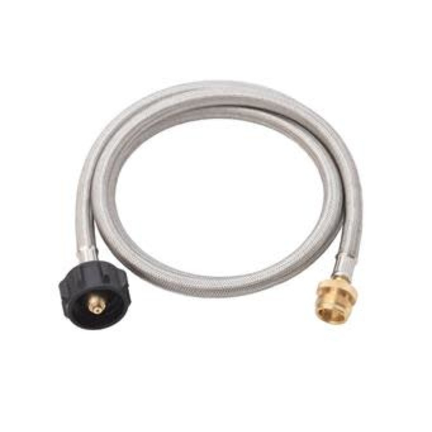 Flame King 5' Propane Hose;  Type 1 Connection x Male Connection; Steel Braided