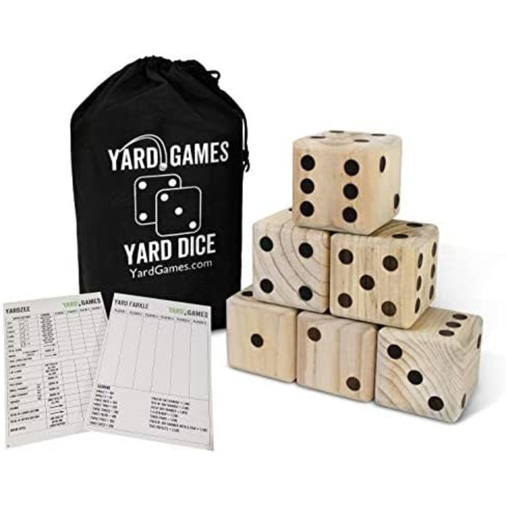 Yard Games Large Wooden Yard Dice with Scoresheets
