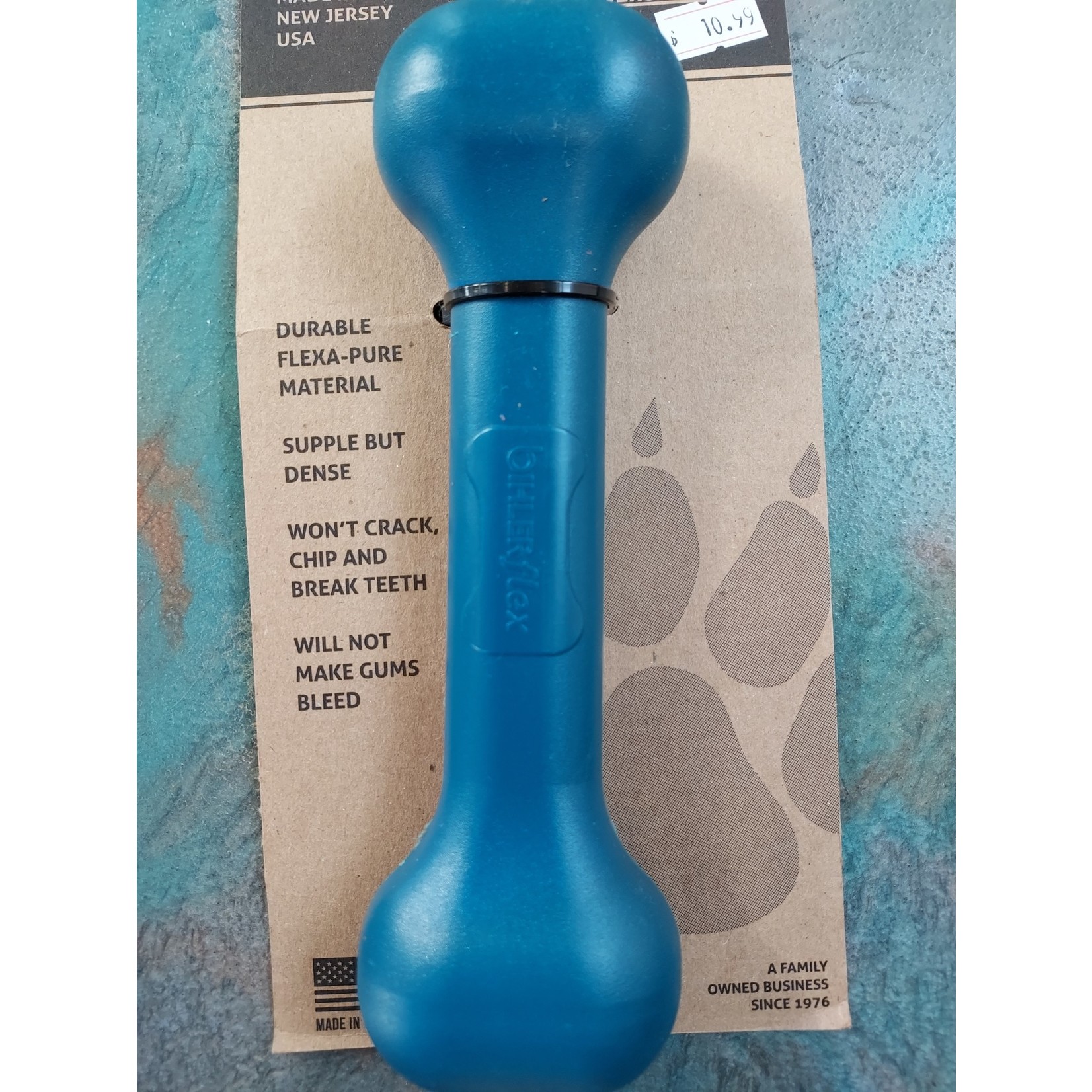Treat Pocket Bone - 7", Shallow pockets on each end; Blue