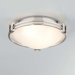 Volume Lighting 12" Width Flush Mount Ceiling Fixture-Brushed nickel