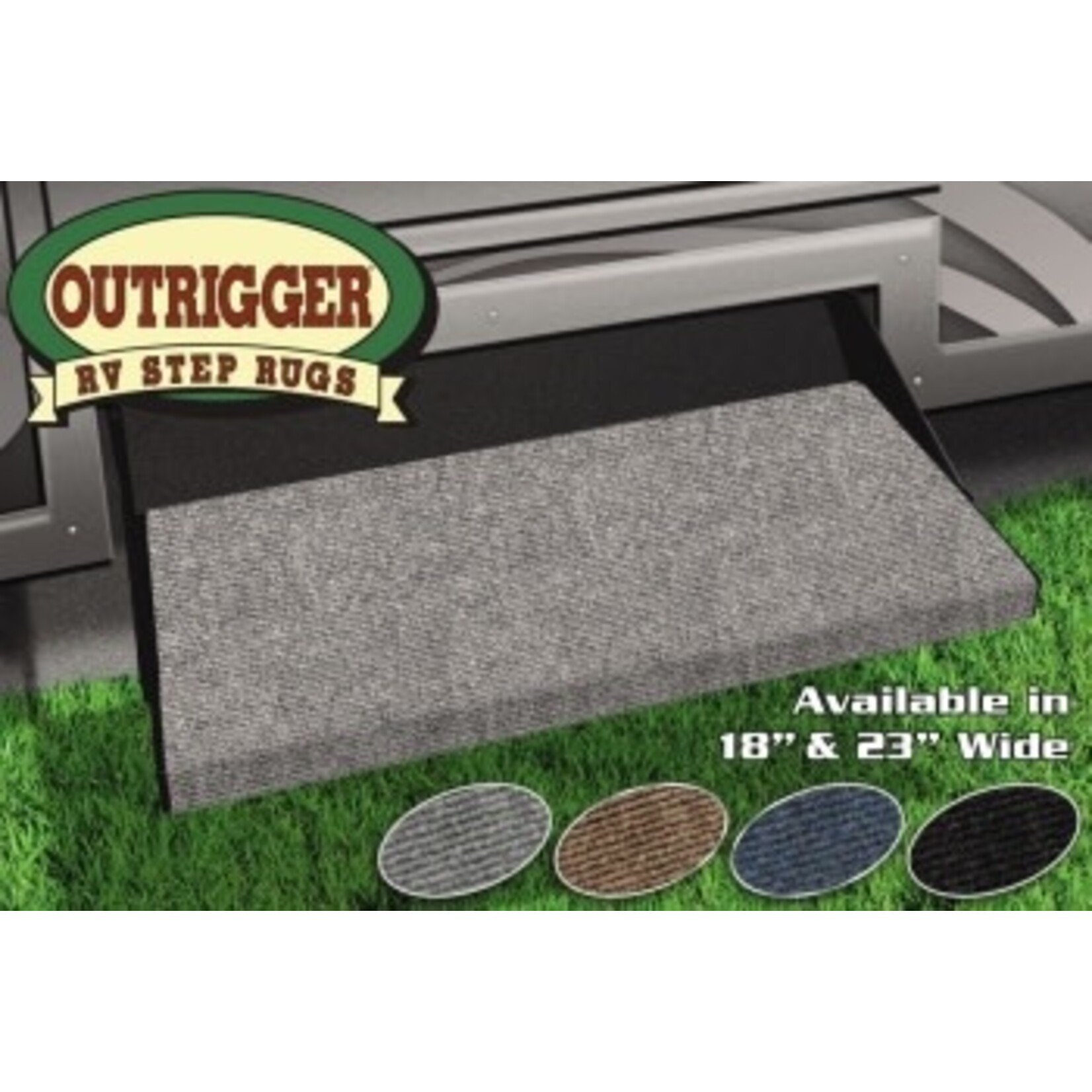 Prest-O-Fit Step Rug,Outrigger 23"Gray