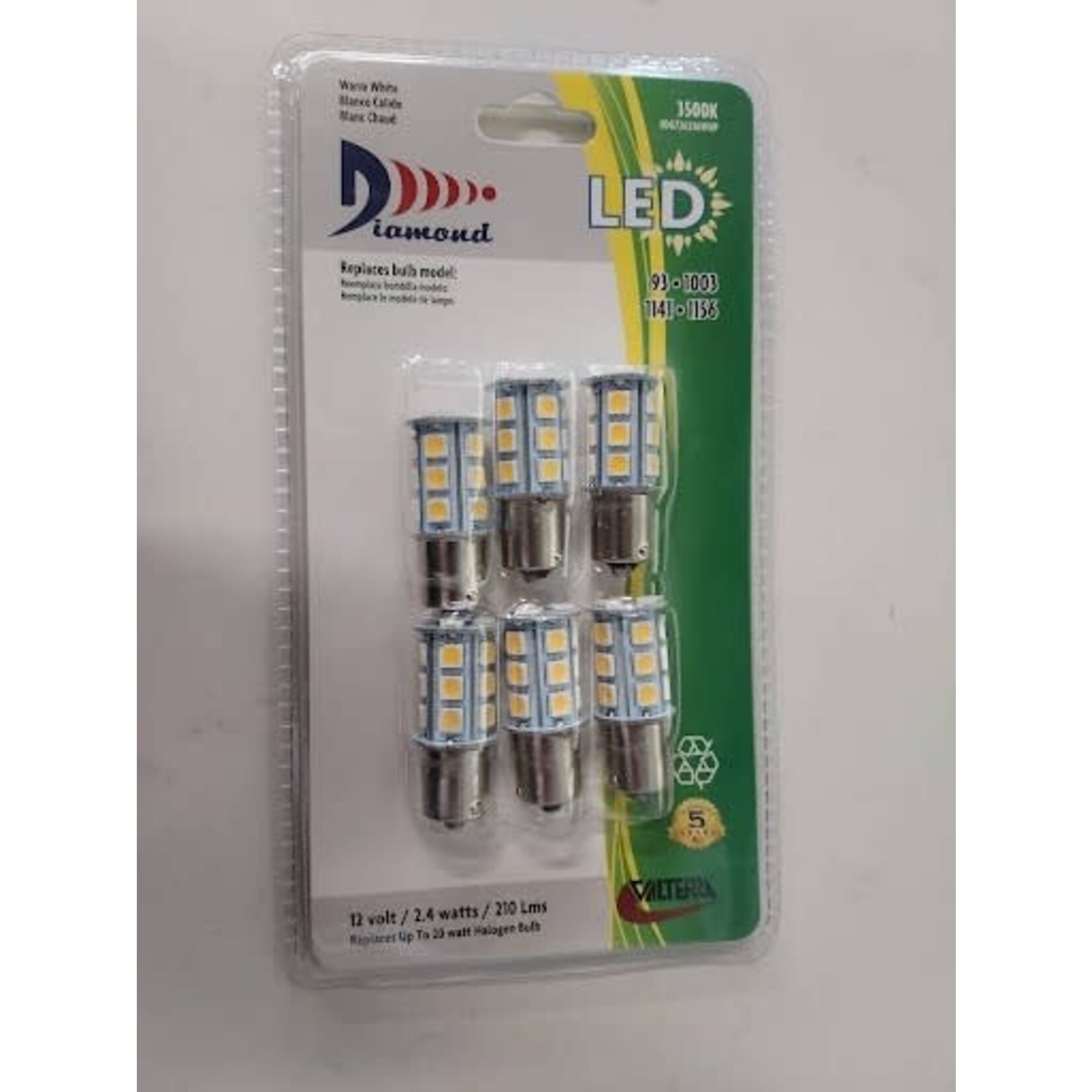 Valterra Products, Inc. 6 Pack Led Bulb 1141/1156 Warm White
