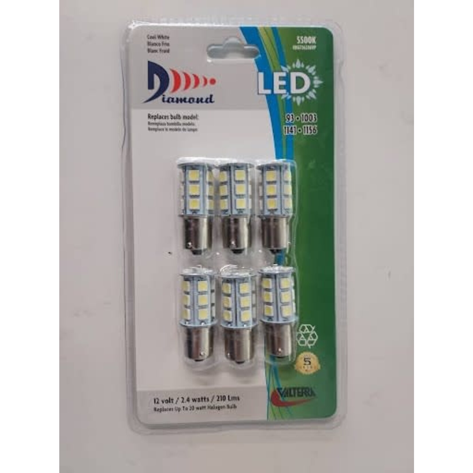 Valterra Products, Inc. 6 Pack Led Bulb 1141/1156 Cool White