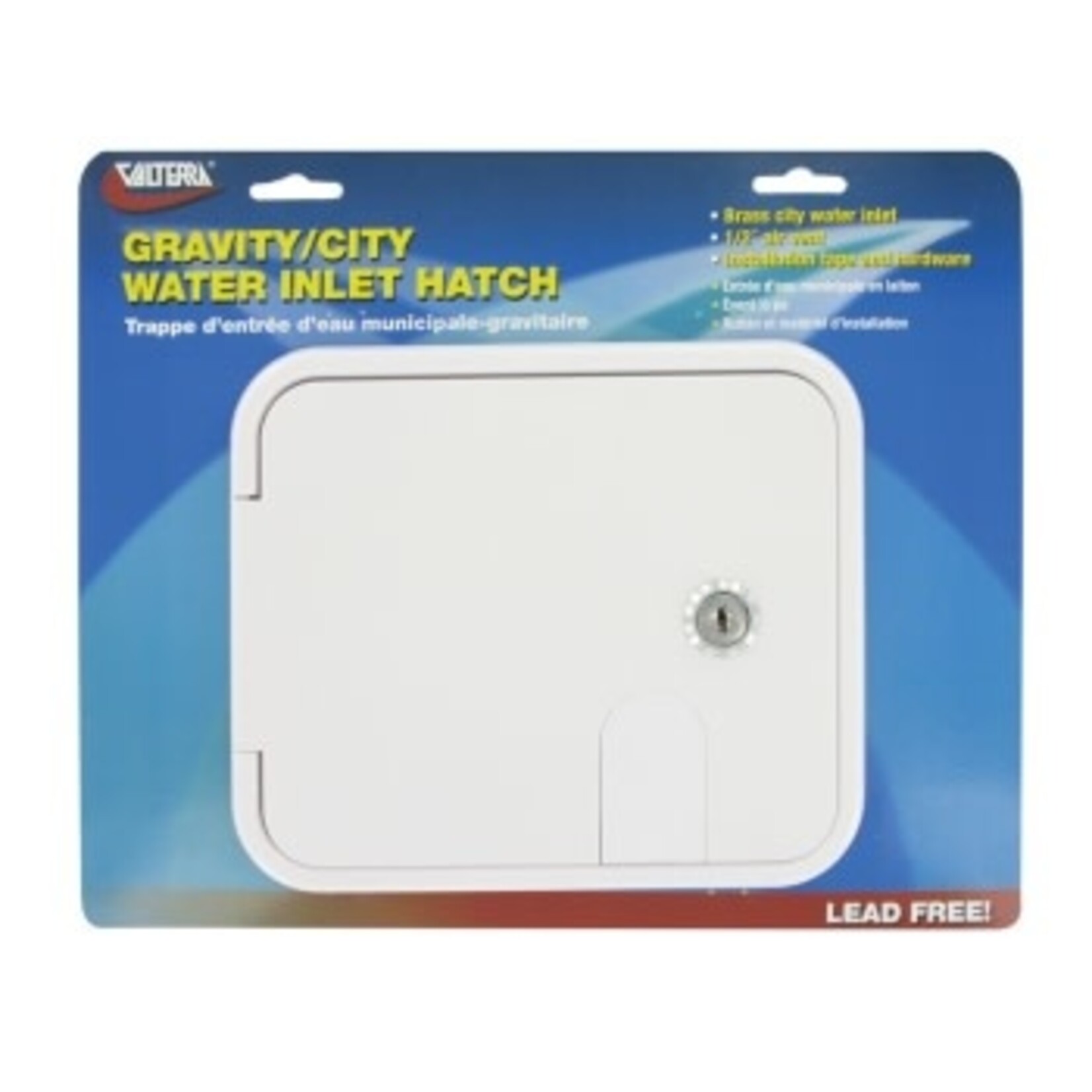 Valterra Products, Inc. Gravity/Brass City Water Inlet Hatch, White, Carded