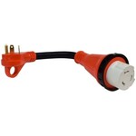 Valterra Products, Inc. SPO-30AM-50AF Detach Adapter Cord w/Hdl, 12", Red, Bulk