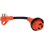 Valterra Products, Inc. SPO-30AM-30AF Detach Adapter Cord w/Hdl, 12", Red, Bulk