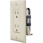 RV Designer Self Contained Ivory Dual Outlet w/Cover-Plate