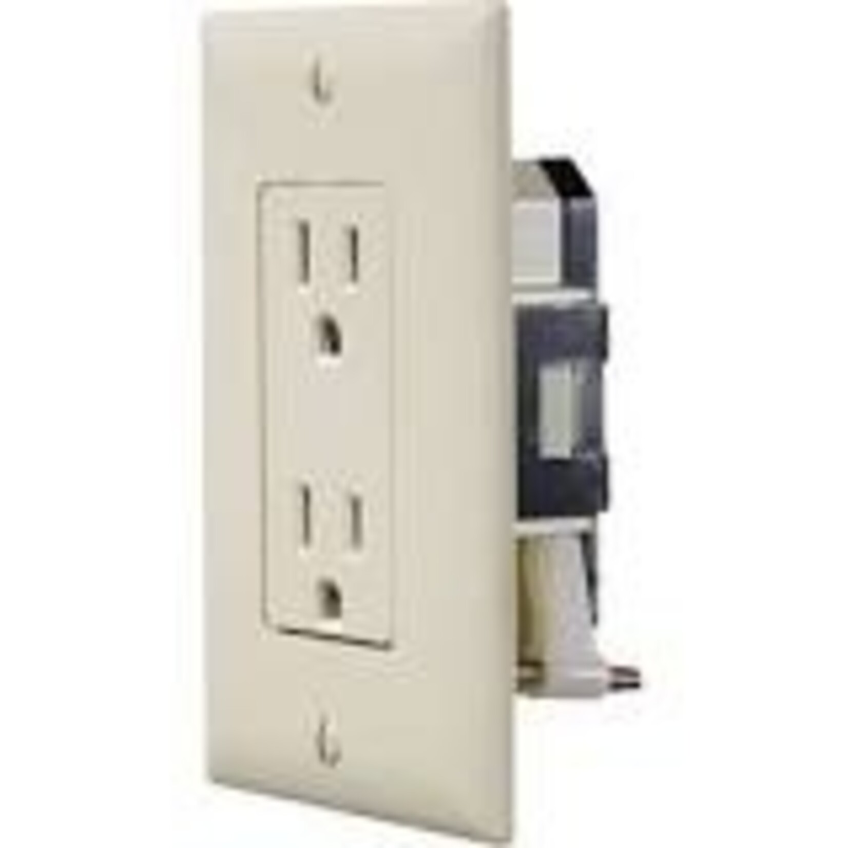 RV Designer Self Contained Ivory Dual Outlet w/Cover-Plate